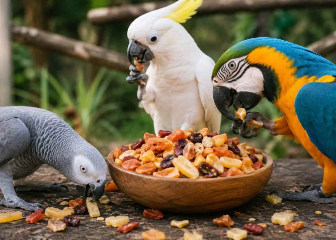Benefícios das frutas desidratadas na alimentação das aves