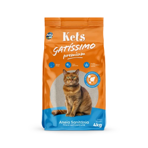 Areia Higiênica Gatíssimo - Sem perfume (12kg e 4kg)