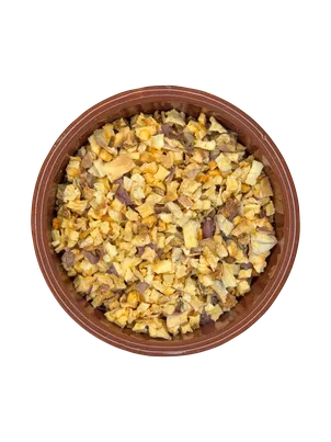 Maçã em cubos desidratada